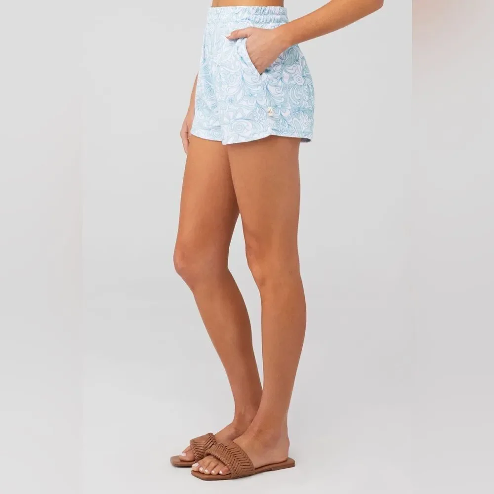 Araminta James Women's La Mar Blue & White Terry Short Size XS